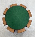 Vintage Revolving Wood Poker Chip Carousel w/ Case, Chips & Cards — photo 6