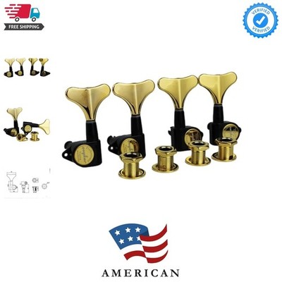 Guitar Bass Tuners 2R + 2L - 1:17 Ratio Headstock Sealed Tuning Key Pegs Mach...