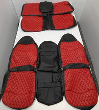 For Ford F250 F350 Crew Cab Xlt 1999-2000 Red Black Leather Seat Covers Mb16