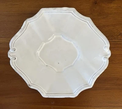 John Derian Astier de Villatte Regence Small Plate Black Terracotta White Glaze