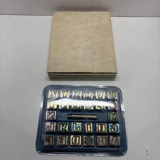 Vintage Craftool Co Leather Tooling 3/4" Standard Alphabet Stamp Set No. 8131
