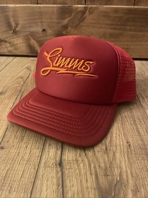 NWT Simms Fly Fishing Adventure Trucker Hat Tall Trucker Mesh Back Scarlet Red