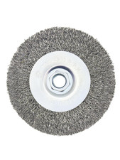 Crimped Wire Wheel Brush 4In 5/8-11 Threads Arbor for 4-1/2" Angle Grinder Me...