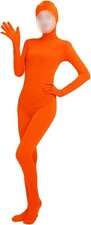 Unisex Full Body Open Face Spandex Unitard Bodysuit Stretch Costume Nightwear