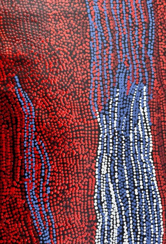 240cm by 90cm Original Dot Painting On Canvas, Aboriginal Style Abstract - Picture 5 of 5