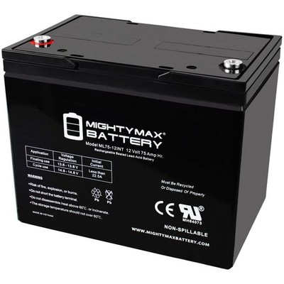 Mighty Max 12V 75Ah INT Battery Replaces The Basement WatchDog Model BW-27AGM