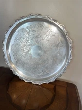 Vintage Silverplate Tray Webster Wilcox International Silver American Rose