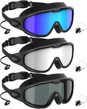 Goggles Swimming Adult Swim-Goggles: Wide View with UV400 Protection anti Fog No