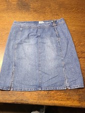 Calvin Klein Womens Jean Skirt Size 6 Pre Owned Denim 100 Cotton Zipper