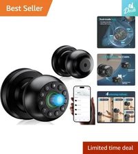 Modern Fingerprint Door Lock with Real Buttons - App-Free Setup for Easy Access