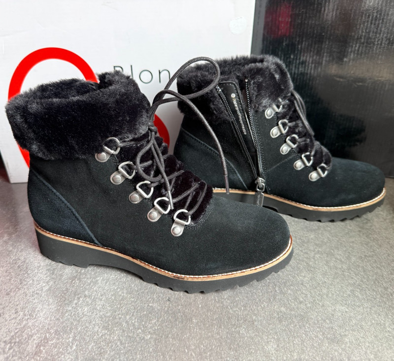 Blondo Rachel Waterproof Black Suede Women's U.S. Size 6 (M) Zipper Rubber Sole