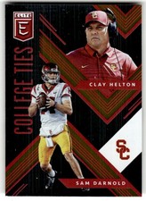 2018 Panini Elite Draft Picks Clay Helton / Sam Darnold College Ties #1