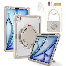 For Apple iPad Air 13 2024 Full Body Case with Handle Grip  Screen Protector