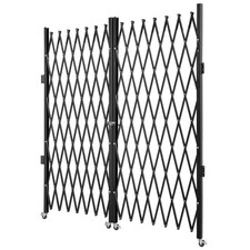 Double Folding Security Gate, 5.1' H x 10.2' W Folding Door Gate