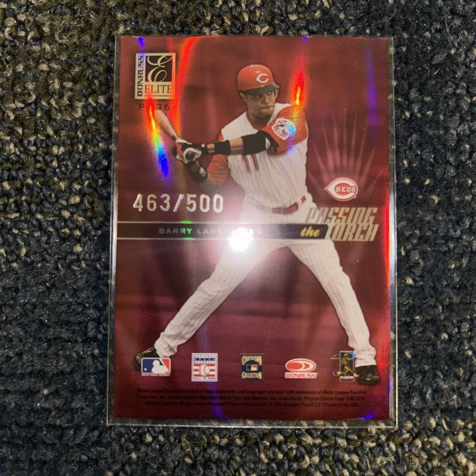 2004 Donruss Elite Extra Joe Morgan Barry Larkin Passing The Torch REDS /500 - Image 2 of 2
