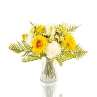 Artplants Kunst Gerbera Strauß Malia Rose, Nelke, Gelb, 50Cm, Ø40Cm
