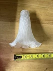 VINTAGE FROSTED WHITE ART GLASS LILY TULIP LAMP SHADE 1.5" FITTER REPLACEMENT