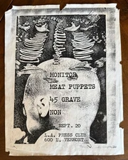 1981 MONITOR / MEAT PUPPETS / 45 GRAVE & NON original CONCERT FLYER punk