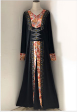 Eid Women Muslim Islamic Robe Caftan Abaya Gown Print Hot Drill Slim Waist Dress