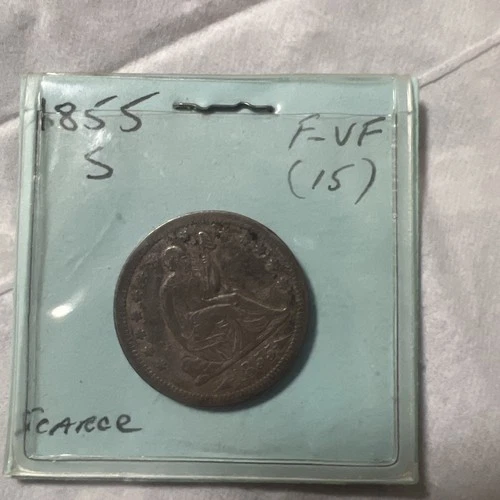 1855-S Seated Liberty Quarter Nice VF (rare)