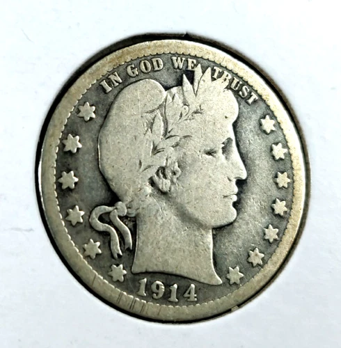 1914-D Barber Quarter - Lower Mintage - GOOD Detail Remains -Get Yours Here Now!