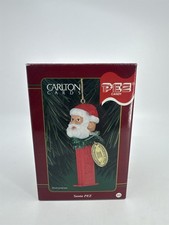 Carte Carlton vintage Babbo Natale Pez dispenser caramelle ornamento natalizio