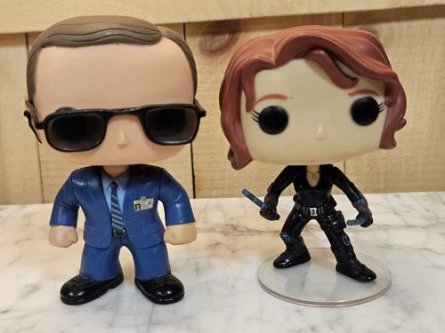 Marvel Funko Pop Bobblehead Lot Agent Coulson #53 & Black Widow #42 OOB