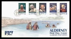 DR WHO 1999 ALDERNEY GUERNSEY FDC DIVING CLUB CACHET COMBO w29691
