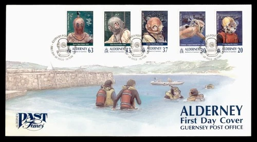 DR WHO 1999 ALDERNEY GUERNSEY FDC DIVING CLUB CACHET COMBO w29691