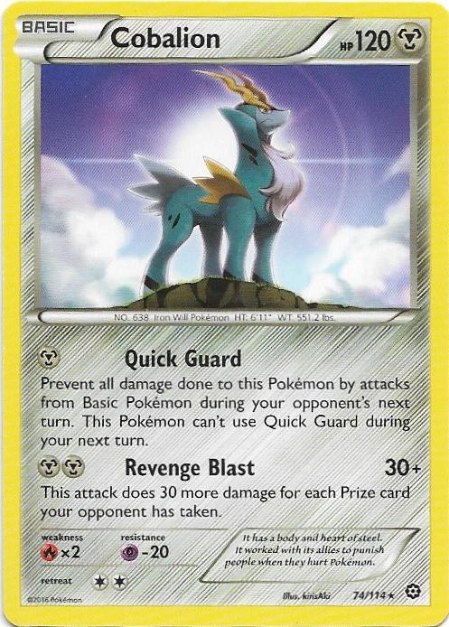 Cobalion 74/114 Rare Steam Siege Pokemon Near Mint