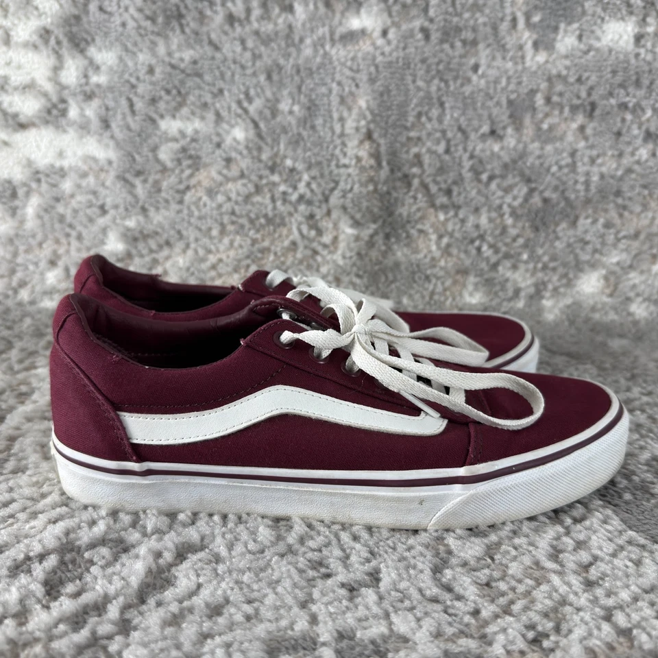 Vans Sz 9 Low Top Canvas Burgundy Lace Up Shoes Skateboarding Casual Flat 500714 - Image 4 of 4