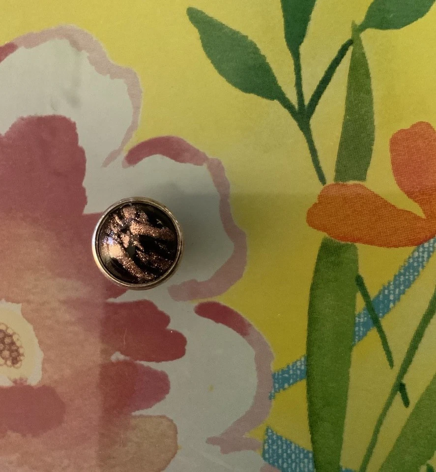 Hermosa abovedada joya camaleón pop brillantes colores negros y dorados/cobre Foto 4 de 4