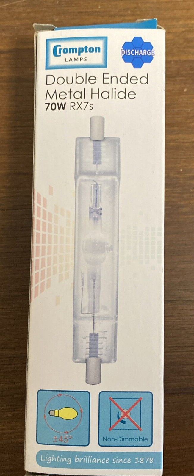 Crompton Double Ended Metal Halide • 70W • 4200K • RX7s Metal Halide MHOTS70N