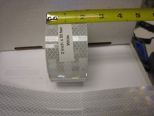 WHITE - SILVER Reflective Conspicuity Tape 2" x 50 feet Lined