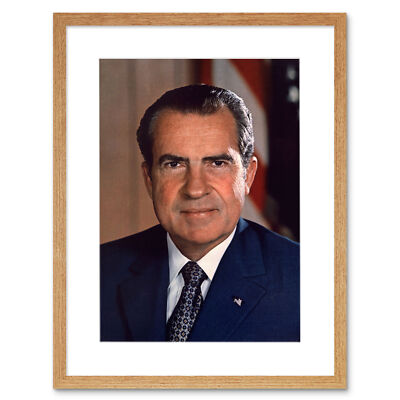 US President Richard Nixon Portrait Photo Framed Wall Art Print Picture 12X16