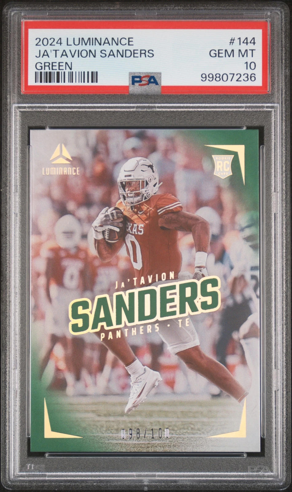 Ja'Tavion Sanders Panini Luminance #144 Green