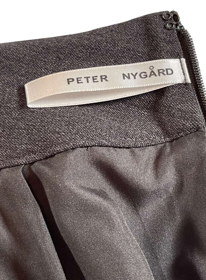 Falda recta geométrica bordada gris para mujer Peter Nygard talla 8 Foto 2 de 4