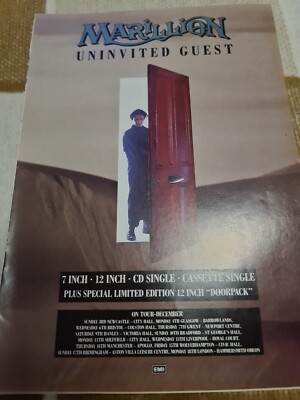 Vintage MARILLION UNINVITED GUEST / JAKE E LEE A4 POSTER RAW MAGAZINE CLIPPING 