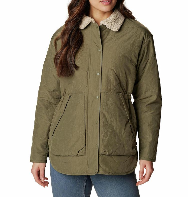 Columbia Women Birchwood Quilted Jacket Stone Green Size XL