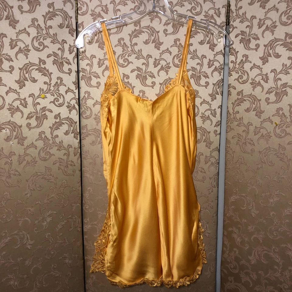 Camisón LA PERLA NUEVO CON ETIQUETAS Amarillo Caléndula Encaje Talla 2 Foto 2 de 4