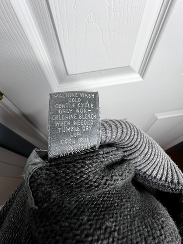 Oscar De La Renta Mens Large Gray Cotton Knit Full Zip Sweater Cardigan Jacket L - Picture 6 of 20