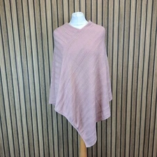 Next Shawl Poncho Cape Pink Gold Metallic Womens One Size Medium Soft Knit - New