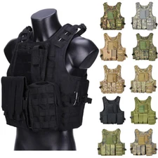 Tactical Vest MOLLE Airsoft Paintball Hunting Wargame Plate Carrier Combat Vest