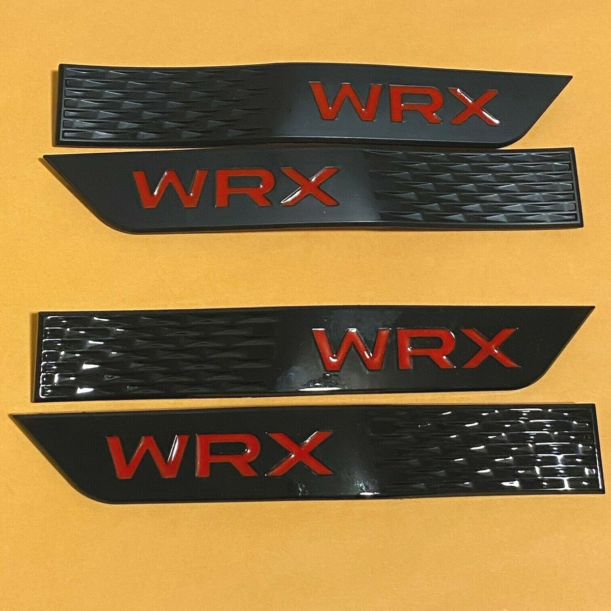 2PCS Matte & Glossy Red WRX Car Side Fender Badge Emblem