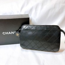 CHANEL Matelasse Rare Lambskin Bicolor Pouch Makeup Pouch