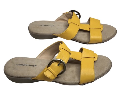 yellow wide width sandals