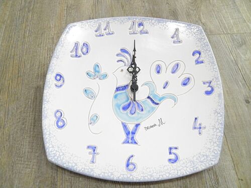Ceramics Sarda Watch 12 5/8in Parete Biscuit White Lapwing - Hand Painted - Picture 1 of 1