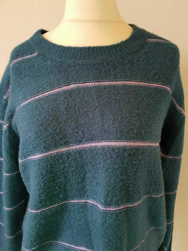 Jersey de invierno para mujer Jo Fresh grande a rayas azules y moradas Foto 2 de 4