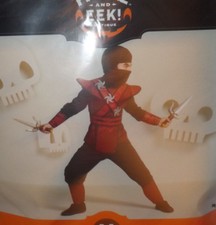 HYDE EEK REGAL RED NINJA COSTUME KIDS SIZE MEDIUM HOOD SHIRT VEST PANTS NIP
