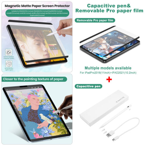 For iPad Pro 11''inch 2 3 4th Gen 2022 Detachable Like Paper Screen Protector - Picture 1 of 19